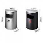 Thùng rác inox bán nguyệt HTI-91C