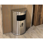 Thùng rác inox bán nguyệt HTI-91C