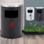 Thùng rác thép phun sơn bán nguyệt HTS-91