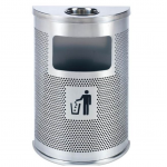 Thùng rác inox bán nguyệt có gạt tàn thuốc lá HTI-91C-L