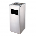 Thùng rác inox vuông có gạt tàn HTA34-B