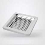 Thùng rác sơn đen vuông có gạt tàn HTS50-GT