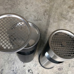 Thùng rác inox tròn có gạt tàn Ø25 HTI1A24