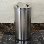 Thùng rác inox tròn nắp lật Ø25 HTI25-B4