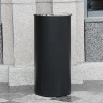 Thùng rác tròn thép sơn đen nắp lật Ø25 HTS25-B4