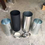 Thùng rác tròn thép sơn đen nắp lật Ø25 HTS25-B4