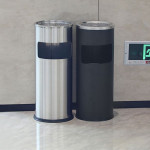 Thùng rác inox tròn có gạt tàn Ø30 HTI-GT-130