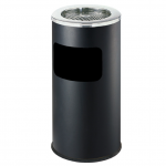Thùng rác sơn đen có gạt tàn Ø30 HTS30-GT