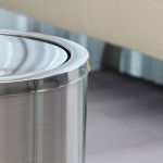 Thùng rác inox tròn nắp lật Ø35 HTI35-B