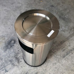 Thùng rác inox tròn có gạt tàn Ø38 HTI-94