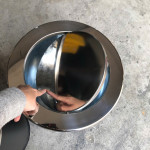 Thùng rác inox tròn nắp lật Ø38 inox 304 HTI38-B304