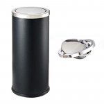 Thùng rác tròn sơn đen nắp lật Ø38 HTS38-B
