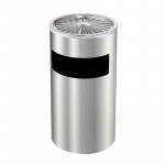 Thùng rác Inox tròn có gạt tàn Ø40 HLTI1A00