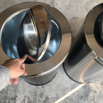 Thùng rác tròn sơn đen nắp lật Ø48 HTS-I-165