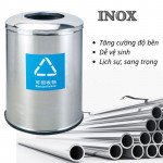 Thùng rác trung tâm thương mại inox tròn Ø60 HTI60-K
