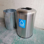 Thùng rác trung tâm thương mại inox tròn Ø60 HTI60-K