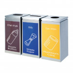 Thùng rác inox phân loại 3 ngăn HTI3N08
