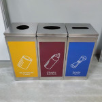 Thùng rác inox phân loại 3 ngăn HTI3N08
