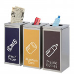 Thùng rác inox phân loại 3 ngăn HTI3N08