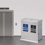 Thùng rác inox nắp lật 2 ngăn HTI2N09-B