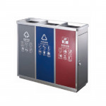 Thùng rác inox phân loại 3 ngăn HTI3N12