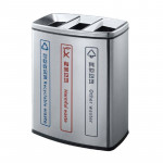 Thùng rác inox phân loại 3 ngăn HTI3N16