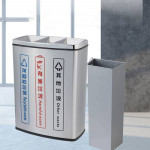 Thùng rác inox phân loại 3 ngăn HTI3N16