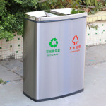 Thùng rác inox 2 ngăn TRI2N