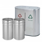 Thùng rác inox nắp lật 2 ngăn TRI2N-B