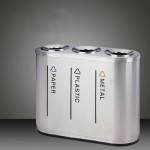 Thùng rác inox phân loại 3 ngăn TRI3N