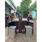 Thùng rác sơn màu 2 ngăn có gạt tàn HTI2N64