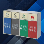 Thùng rác inox 4 ngăn cửa đẩy HTI4ND