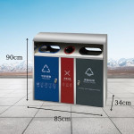 Thùng rác inox 3 ngăn HTI3N-N