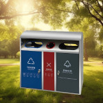 Thùng rác inox 3 ngăn HTI3N-N