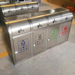 Thùng rác inox 4 ngăn cửa đẩy HTI4N-B