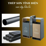 Thùng rác sơn màu 2 ngăn không gạt tàn HTI2N63