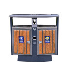Thùng rác gỗ nhựa 2 ngăn HTS2NN-F