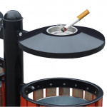 Thùng rác giả gỗ treo đôi ngoài trời có gạt tàn HTSOD-07