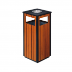 Thùng rác nan nhựa vuông có gạt tàn HTSOD-36T