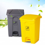 Thùng rác nhựa đạp chân 68L màu ghi HTN68-G2