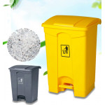 Thùng rác nhựa đạp chân 68L màu vàng HTN68-Y