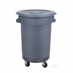 Thùng rác nhựa 120L hình tròn màu ghi HT07502-G2
