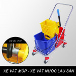 Xe vắt nước lau nhà 2 xô 60L khung inox HT08071