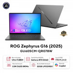 Laptop Asus ROG Zephyrus G16 GU605CM-QR078W (Intel Core Ultra 9 285H | RTX 5060 8GB | 16 inch 2.5K OLED 240Hz | 32GB | 1TB | Win 11 | Xám)