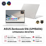 Laptop ASUS Zenbook S 16 UM5606KA-RK127WS (AMD Ryzen AI 7 350 Processor 2.0GHz | 24GB | 1TB | AMD Radeon | 16 inch 3K OLED | Win 11 | Office | Trắng)