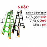 Thang nhôm rút lồng khóa đúc Benboo 6 bậc