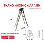 Thang nhôm chữ A hộp mâm Benboo 1,5m