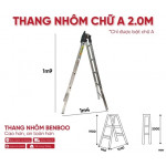 Thang nhôm chữ A hộp mâm Benboo 2m