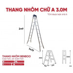 Thang nhôm chữ A hộp mâm Benboo 3m
