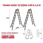 Thang nhôm Benboo chữ A khóa tự động 7 bậc